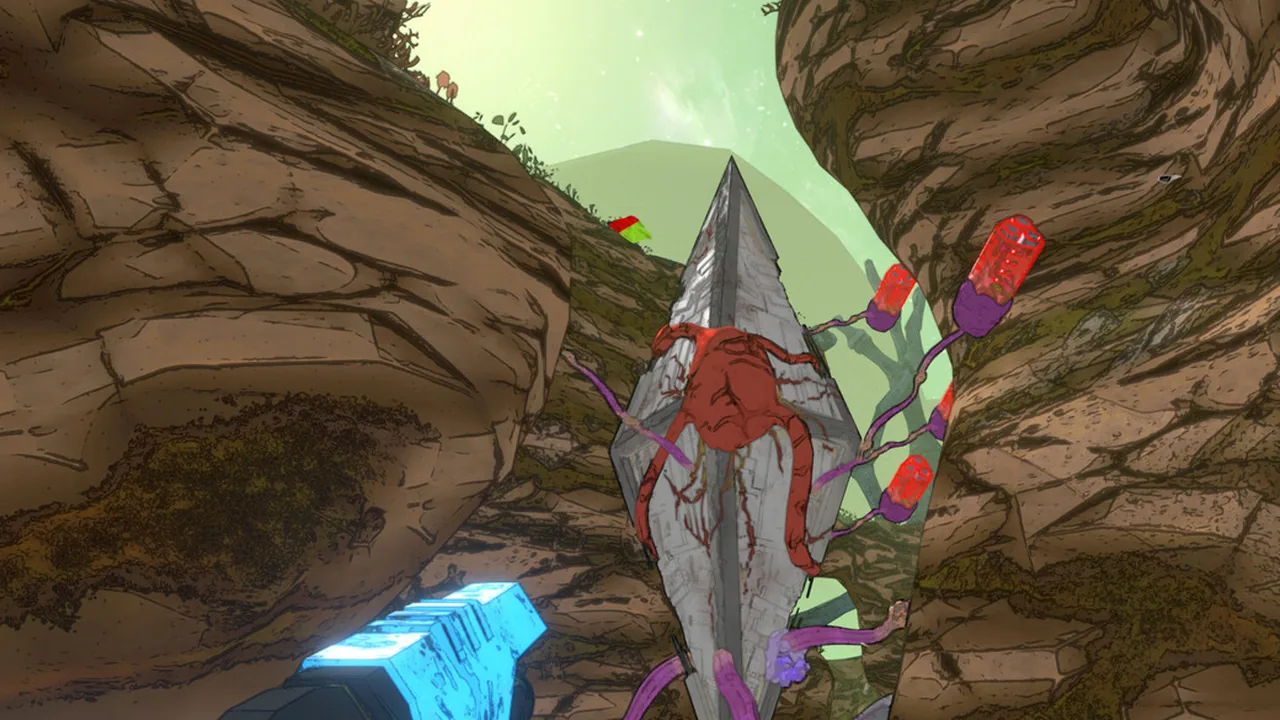 Charged railgun shot in Mycopunk